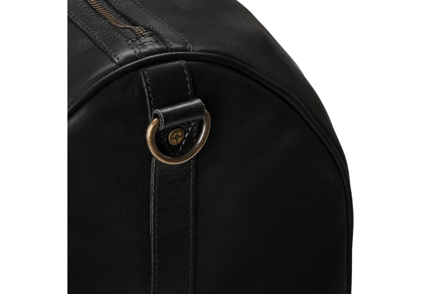 DRAKENSBERG Reisetasche Weekender »James« (50) Vintage-Schwarz, aus Premium Leder für Damen und Herren, elegant und modern