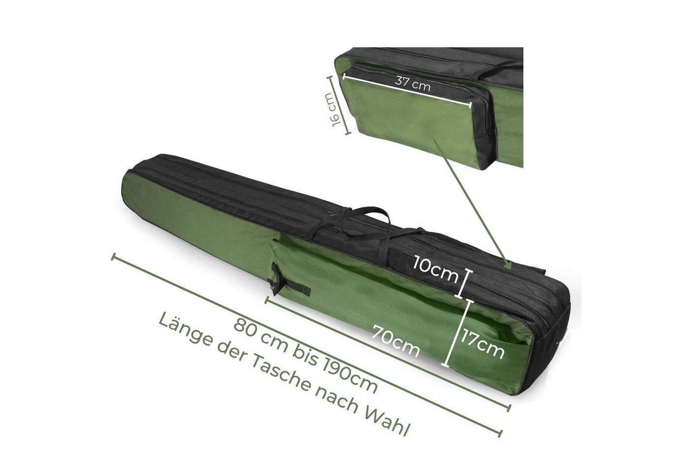 Aves-24 Angelrutentasche DRAGON Rutentasche Angeltasche ANGELKOFFER, Dragon 1 Fach 150cm