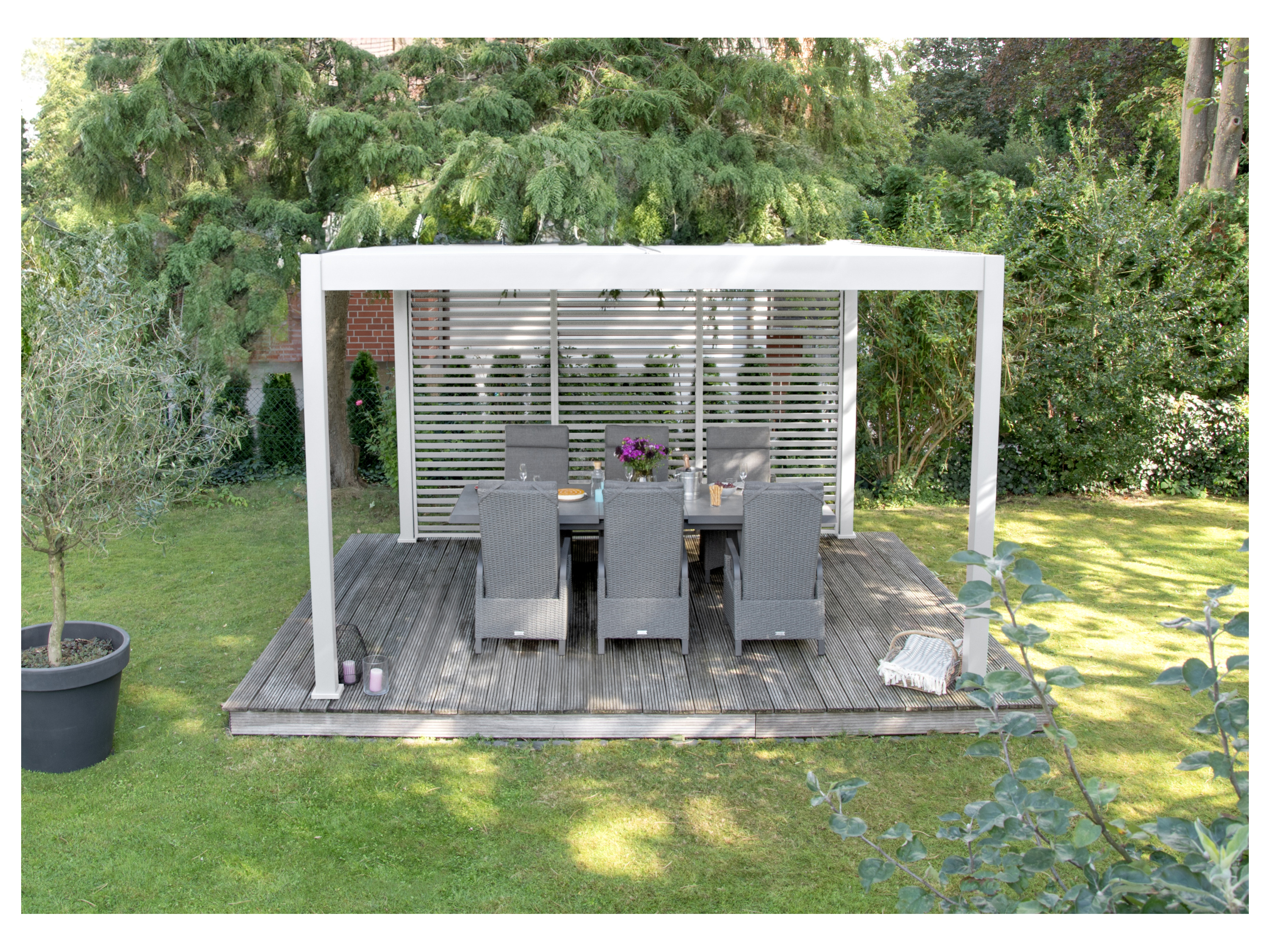 BELLAVISTA - HOME & GARDEN® Sichtschutz-Lamellenelement Oasis (120 cm, weiß)