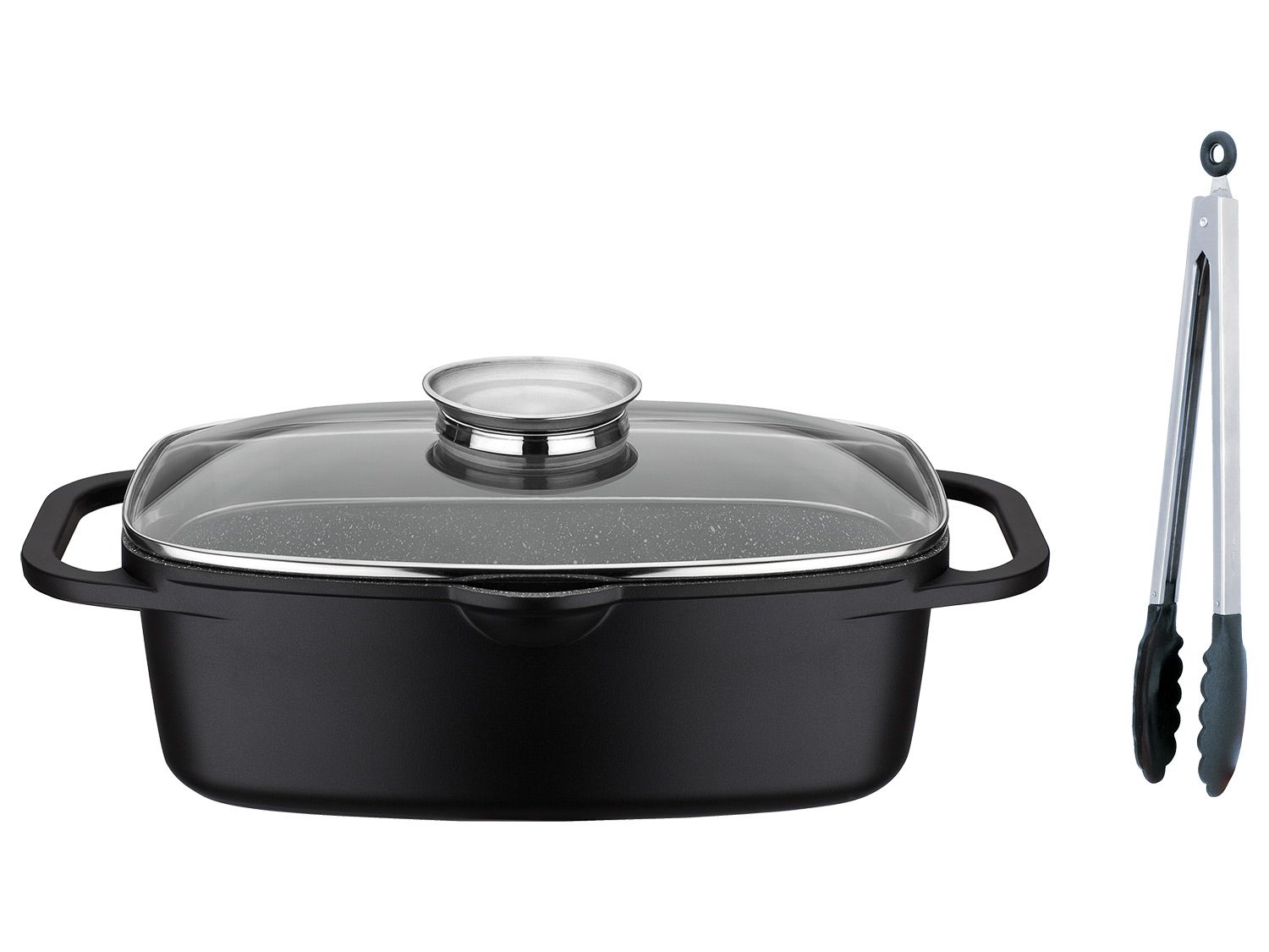 GSW Universalbräter Gourmet Granit 33 x 21 cm inkl. Servierzange 30 cm Bild 3