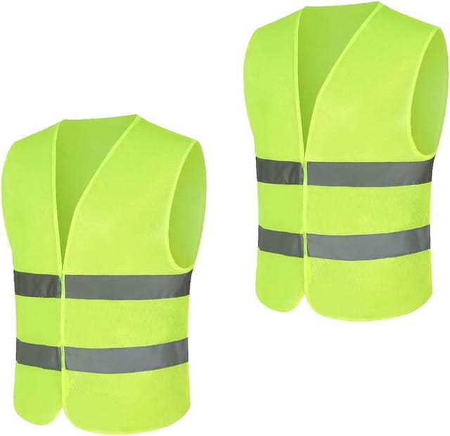 2er-Pack Warnwesten für Erwachsene Reflektierende Westen mit Reflektorstreifen Fluoreszierende Westen für Auto und Baustelle Warnweste