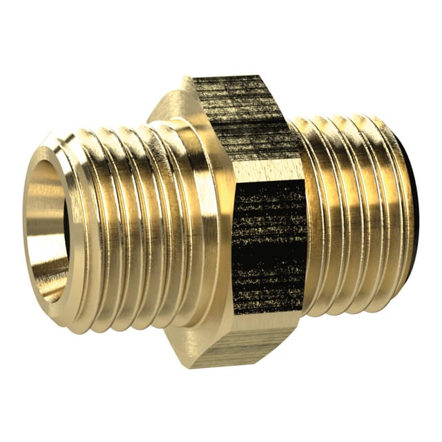 FP - Doppelnippel, Messing ag G1/4' x G1/2', sw 24mm riegler