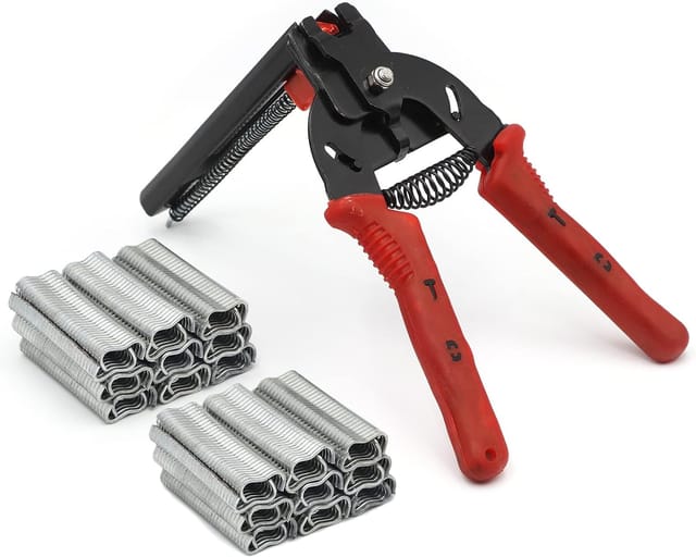 Ringzange Für Schweine, Ringzange Typ M Mit 1200 Klammern, Handwerkzeug Zur Reparatur Oder Installation Von Tiergehegen Für Verschiedene Hühner- Und Kaninchenkäfige (rot)