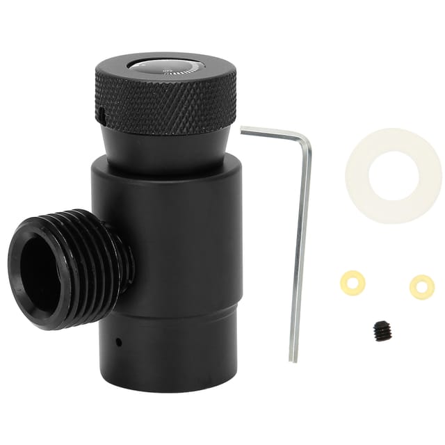 CO2-Fülladapter für Sodaflaschen, aus ASA-Aluminiumlegierung, mit CGA320-Anschluss, schwarz