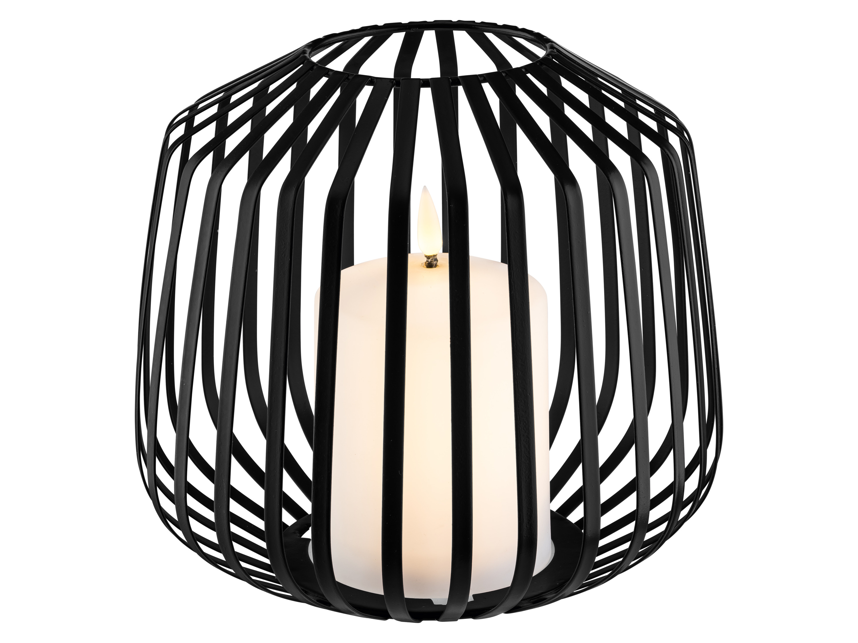 LIVARNO® LED-Kerze im Metallkorb (Schwarz)