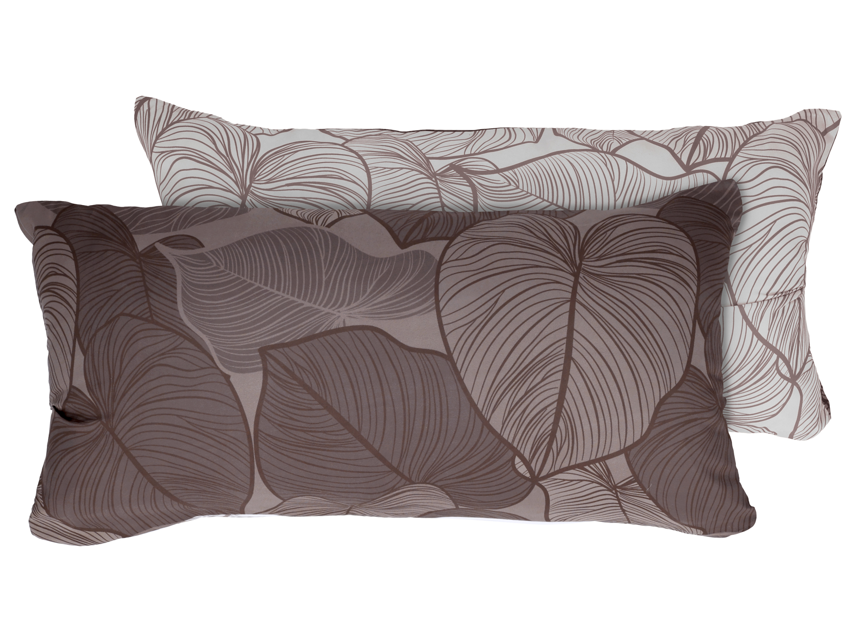LIVARNO® Mikrofaser-Satin-Kissenbezüge / Mikrofaser-Satin-Wendekissenbezüge, 40 x 80 cm, 2 Stück (Blätter/braun) Bild 3
