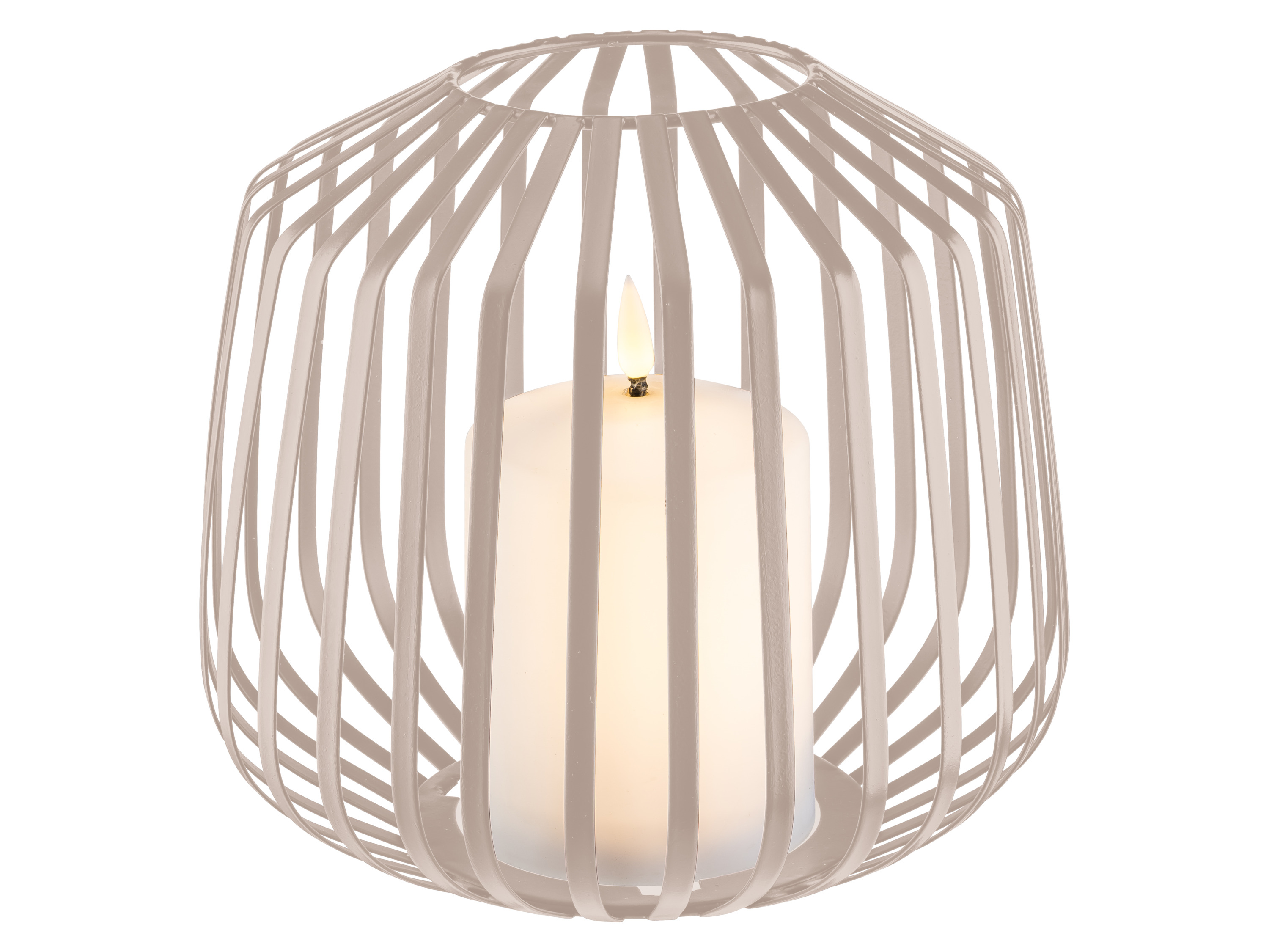 LIVARNO® LED-Kerze im Metallkorb (Beige)