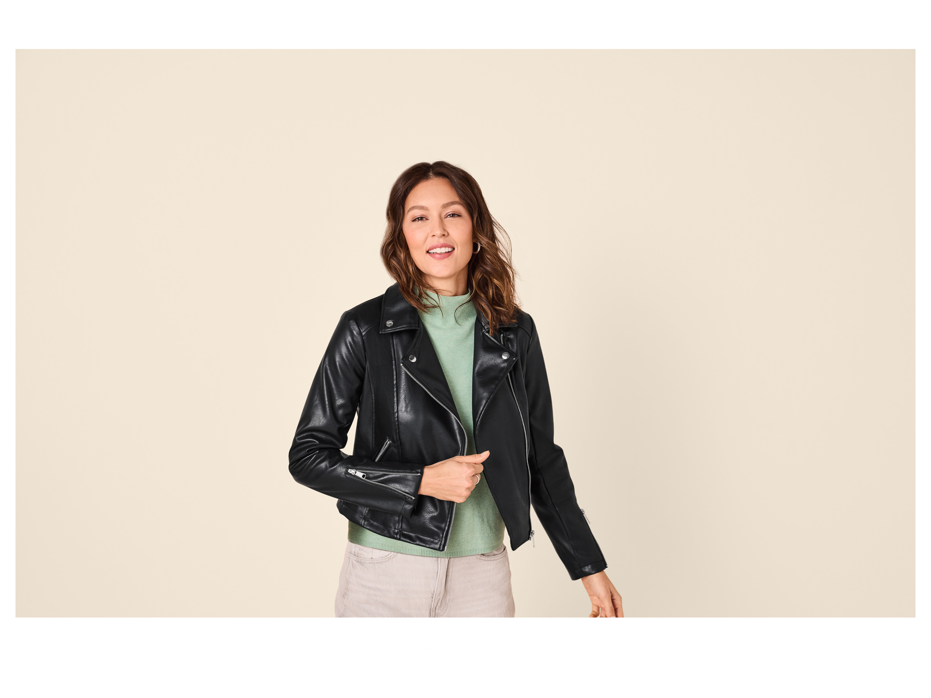 ESMARA® Damen Bikerjacke / Jacke (Schwarz, 36) Bild 3