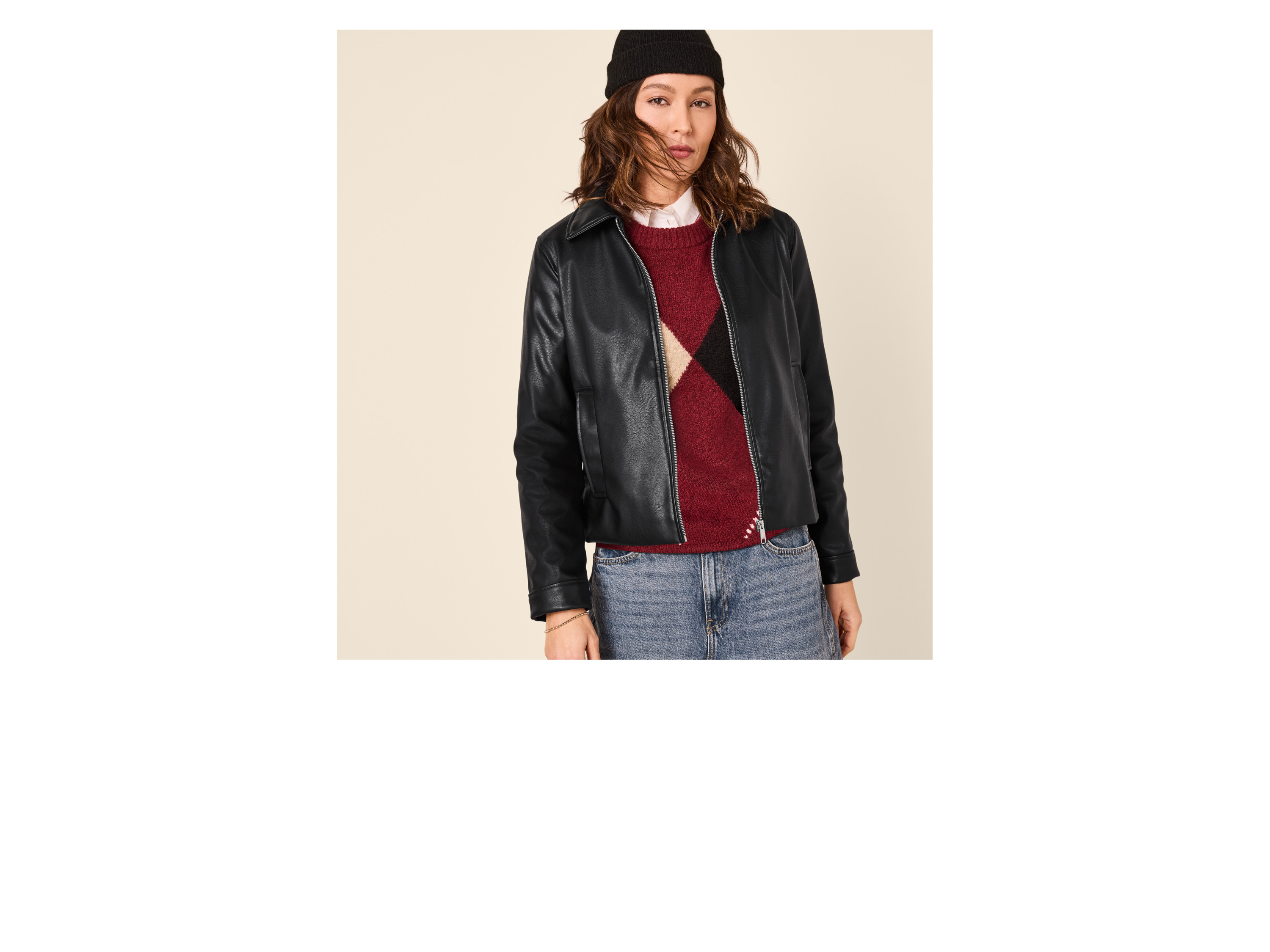 ESMARA® Damen Bikerjacke / Jacke (schwarz/Struktur, 46) Bild 2
