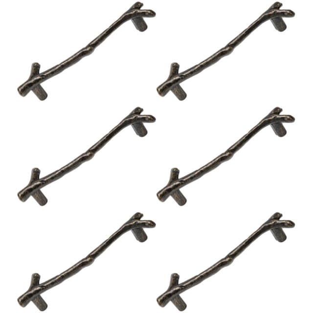 Set Mit 6 Großen Vintage-schubladengriffen Aus Zinklegierung Für Schränke, Astmuster