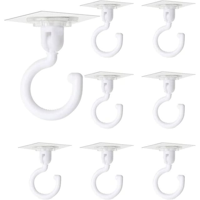 Transparente, selbstklebende Haken, 360° drehbar, starke Klebekraft, für Wand und Decke, ohne Klebereste
