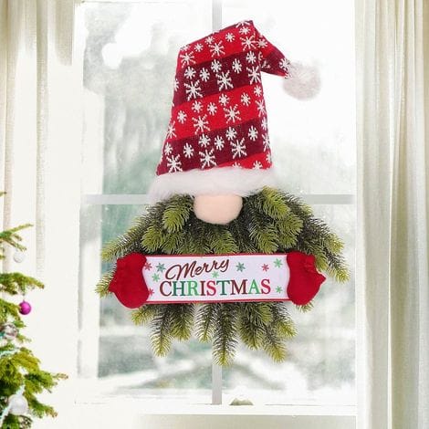 Weihnachtswichtel-kranz – 60 Cm, Künstliche Fichte, Schwedischer Wichtel, Tür-/wand-/fenster-/kamindekoration