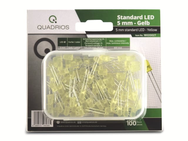 LED-Sortiment Gelb 5 mm 30 mA 2.0 v - Quadrios