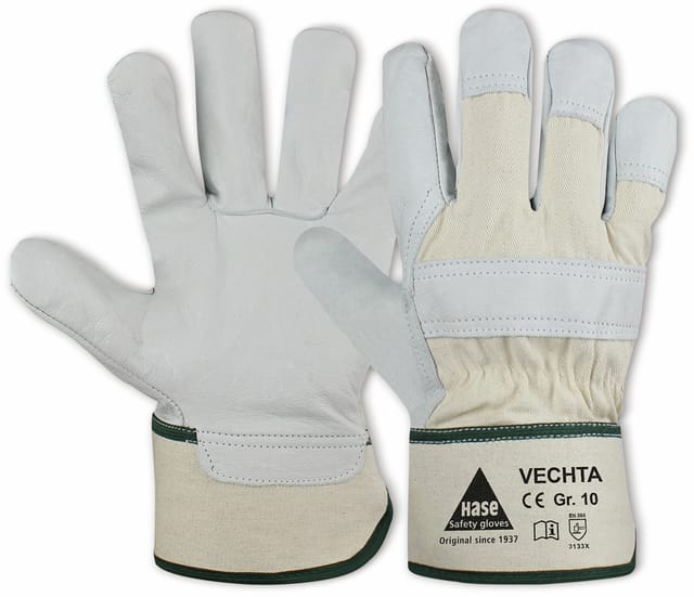 HASE SAFETY GLOVES Arbeitshandschuhe Narbenleder, EN 388, EN 420, Größe 9