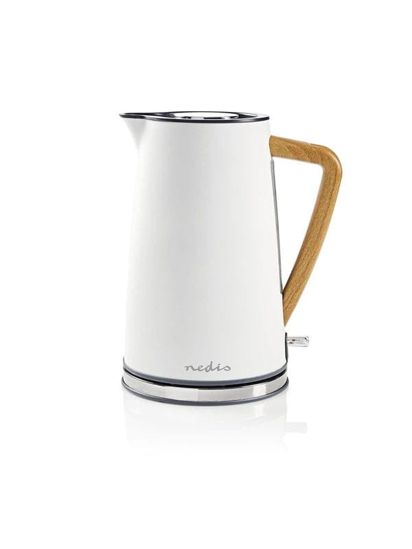 Nedis - Wasserkocher 17 l soft touch wei drehbar um 360 grad verdecktes heizelement strix steuerung boil to boil funktion