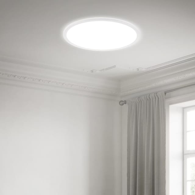 Slim led Panel, Flaches Design, Backlighteffekt, Neutralweißes Licht, weiß, 48 x 3 cm - Briloner