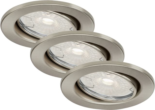 Briloner - led Einbauleuchten dimmbar schwenkbar 3er Set GU10 5,5W silber Ø8,6cm