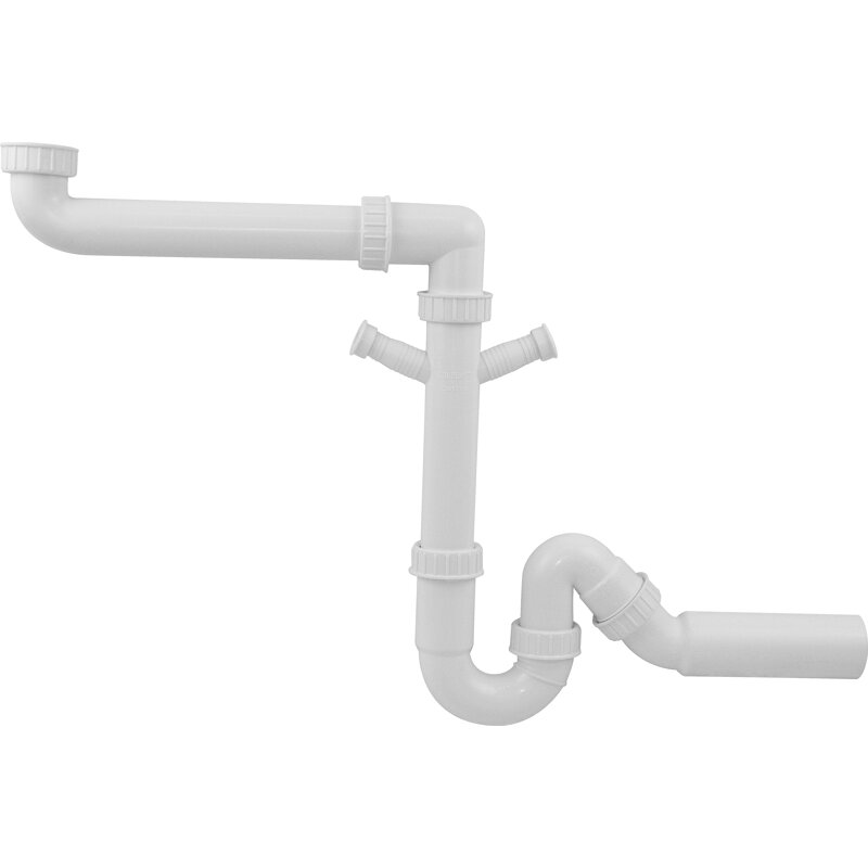 Spezieller Flacher Kunststoffsiphon 1,5x40mm - 137287 - Blanco