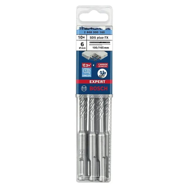 Sds plus-7X 6x100x165mm 10St expert - 2608900160 - Bosch