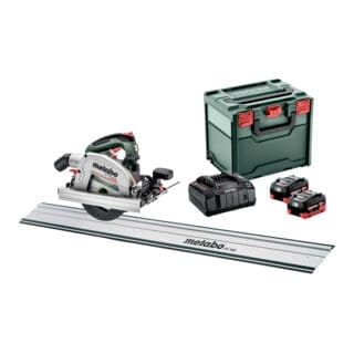 Metabo - Akku-Handkreissäge ks 18 ltx 66 bl Set mit Führungsschiene fs 160 x 340 18V 2x8Ah LiHD + asc 145