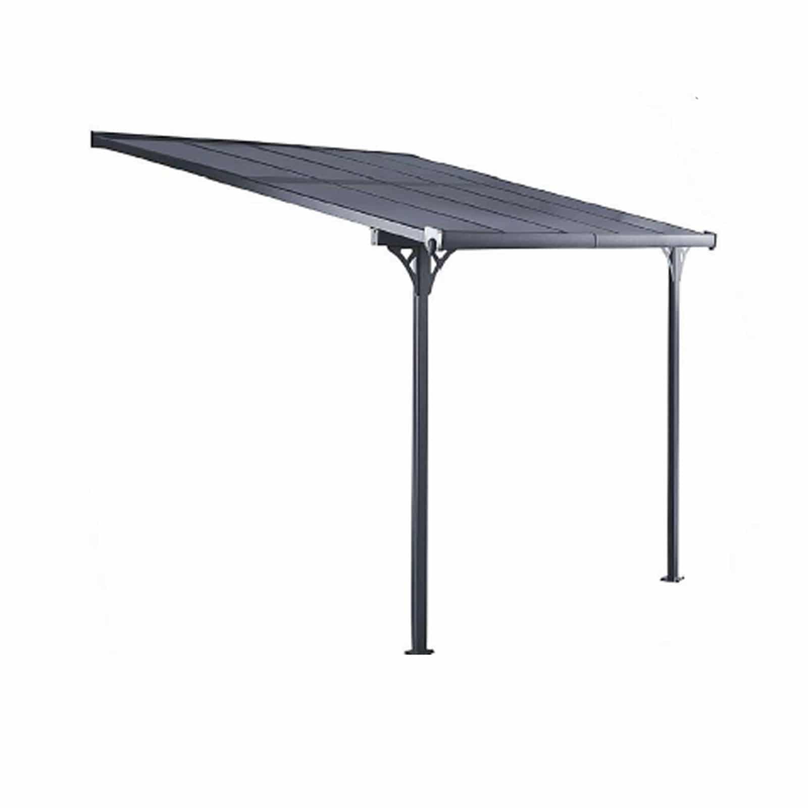 Wandpergola Gardiun Elliot - 8 M² 313x254x220/260 Cm Aluminium Und Polycarbonat