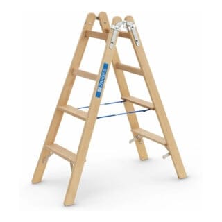 Zarges Holz Stehleiter Crestastep B, beidseitig begehbar 2x4 Stufen