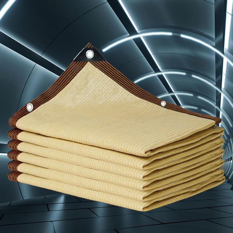 Beiges, Mikroperforiertes Schattierungsnetz, Sonnensegel, Pergola-gewebe 4x3m, Schattierungsnetz Für Pflanzen, Plane, Schutznetz, Sichtschutznetz, Beige - 3x4m