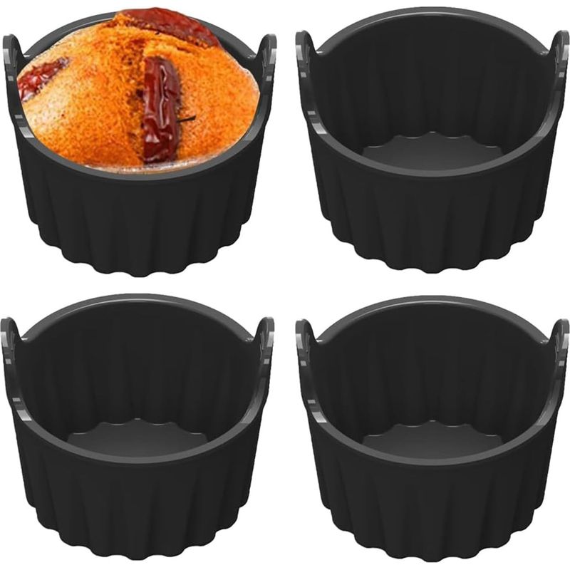 4er-set Silikon-muffinformen Für Die Heißluftfritteuse – Zubehör Für Heißluftfritteusen – 8,5 X 8 Cm – Für Muffins, Snacks, Cupcakes, Mini-quiches, Vorspeisen