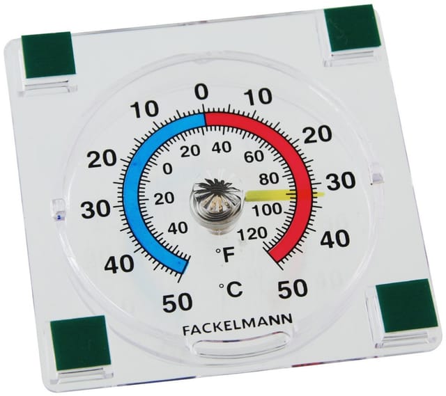 Fackelmann - Fensterthermometer Tecno 7,7 cm Außenthermometer selbstklebend