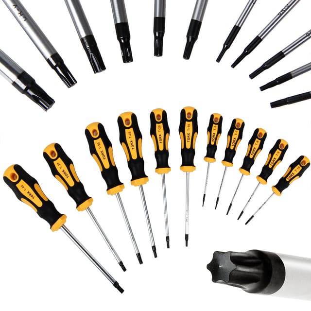 Torx Schraubendreher Set 11-tlg. – CrV-Stahl Ergonomisch & Rutschfest Torx Schraubenzieher Set für Werkstatt, KFZ & Haushalt
