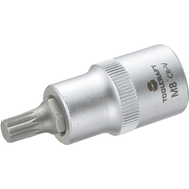 Toolcraft - 816087 Innen-Vielzahn (xzn) Steckschlüssel-Bit-Einsatz 8 mm 1/2' (12.5 mm)