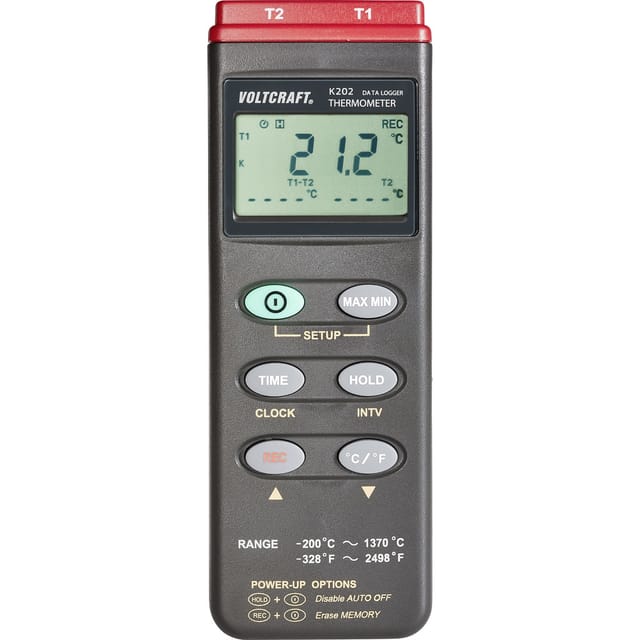 Voltcraft - K202 Temperatur-Messgerät -200 - +1370 °c Fühler-Typ k Datenlogger-Funktion