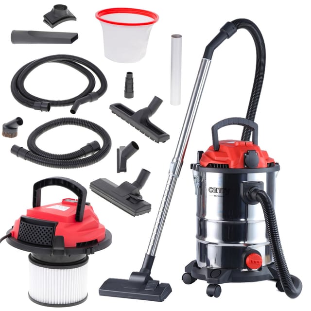 Cr 7045 Professioneller Industriestaubsauger mit Steckdose, Nass- und Trockensauger, Ausblasfunktion, Aschesauger, 25 Liter, 4 Filter, 3400W,