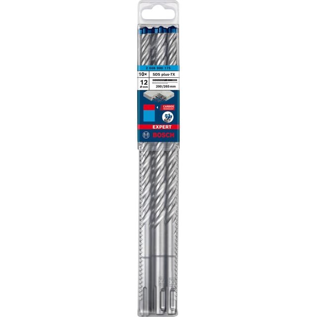 Professional Expert sds plus-7X Hammerbohrer, 12 x 200 x 265 mm, 10-tlg. (2608900175) - Bosch