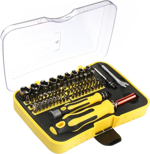 Präzisionsschraubendreher, 70-in-1-Schraubendreher-Set für tragbare Reparaturwerkzeuge für Computer/Laptop/iPhone/Brillen/Uhren/Smartphones (Gelb)