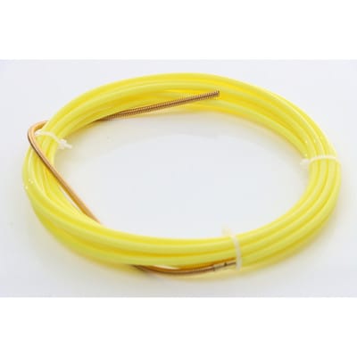 ELMAG PTFE-Seele 5,5 m gelb, f. Alu-, Edelstahl u. Miglötdraht Ø 1,2 - 1,6 mm, mit Führungsspirale, Haltenippel & O-Ring
