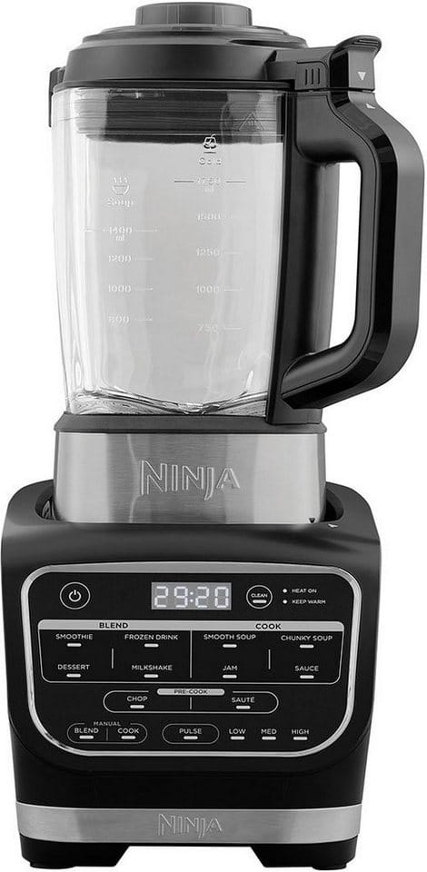Ninja - Küchenmaschine [BN800EU], 3-in-1 mit Auto-iQ, Schwarz und Silber, 1200 w, 2,1 Liter, Tritan/BPA-freier Kunststoff, 3 Geschwindigkeiten