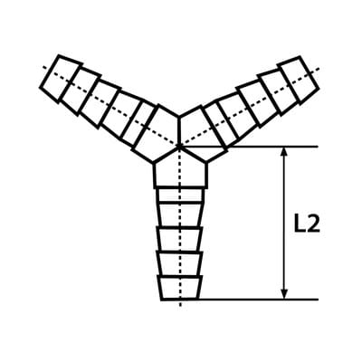 Y-Schlauchverbindungsstutzen, für Schlauch lw 13 mm, Messing - Riegler