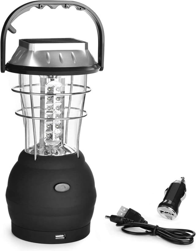 Solarlaterne, Ultrahelles Led-campinglicht, 2 Einstellbare Beleuchtungsmodi, 5 Lademethoden, Mit Kurbel, Lange Leuchtdauer Für Camping, Wandern, Angeln, Notfall