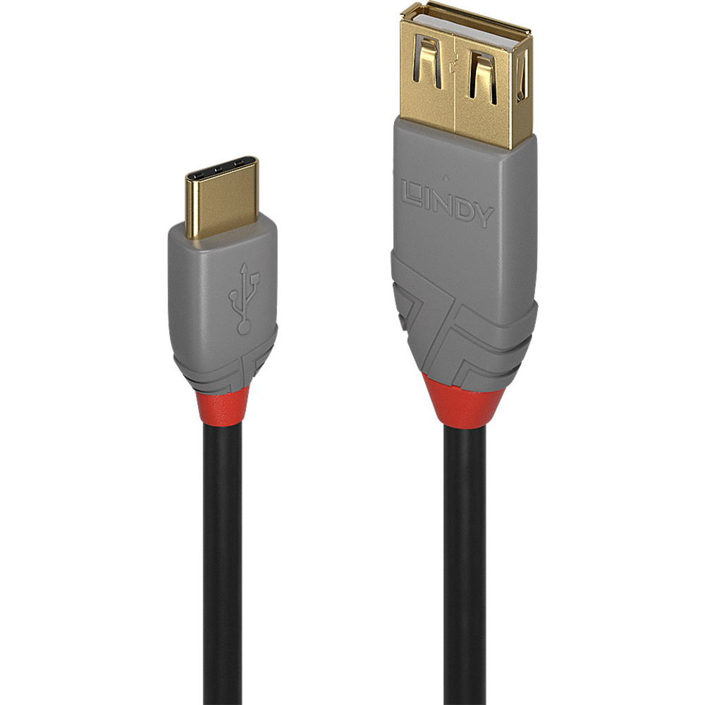 Usb-kabel Usb 2.0 Usb-c® Stecker, Usb-a Buchse 0.15 M Schwarz 36897 - Lindy