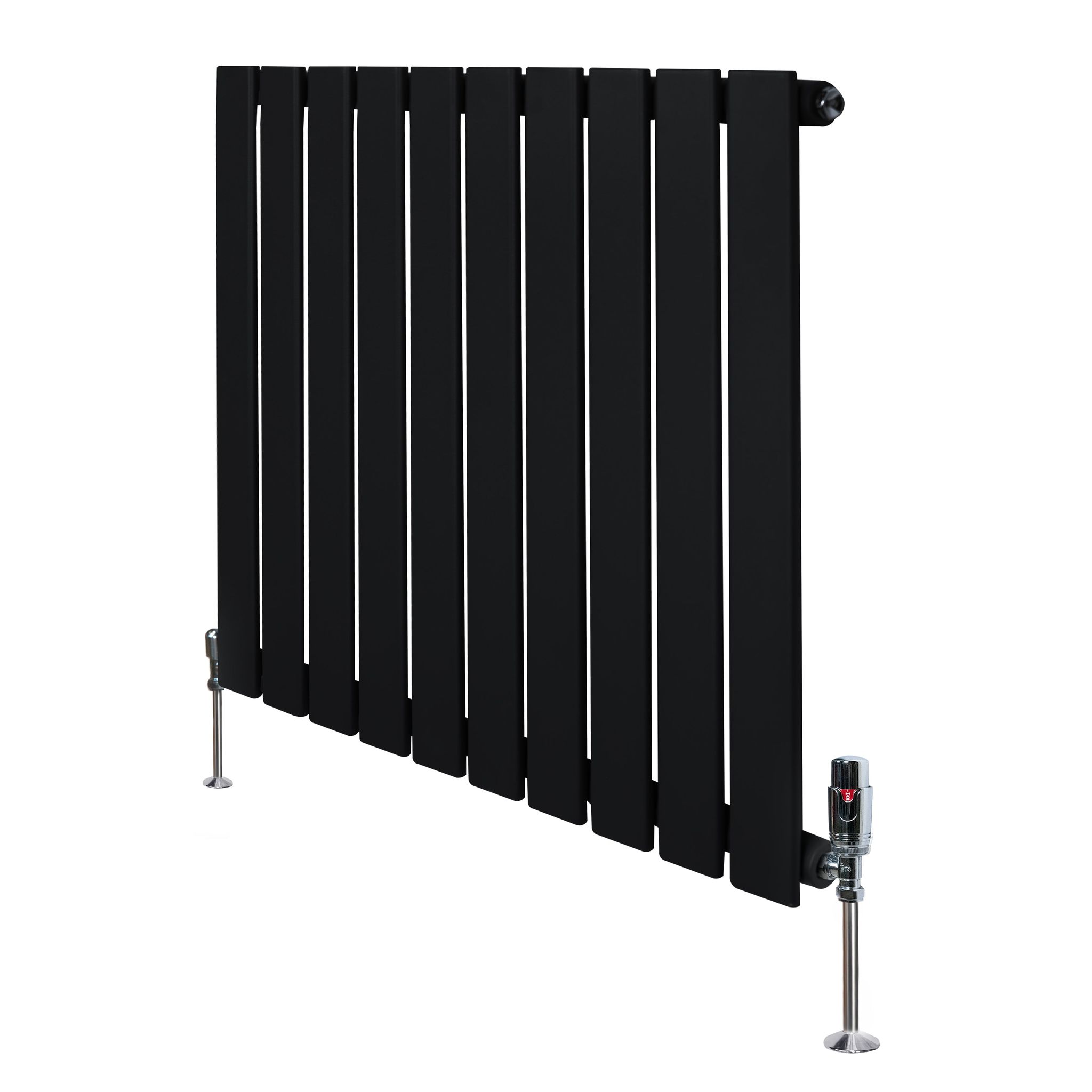 Flachheizkörper & Ventile – 600mm X 700mm – Schwarz