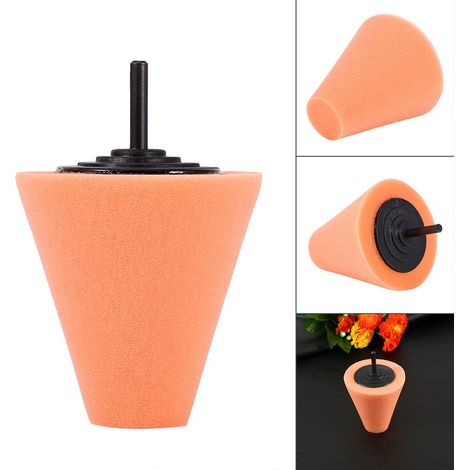 1 Orangefarbenes, Konisches Schaumstoff-polierpad Für Felgen – Zur Verwendung Mit Einer Bohrmaschine