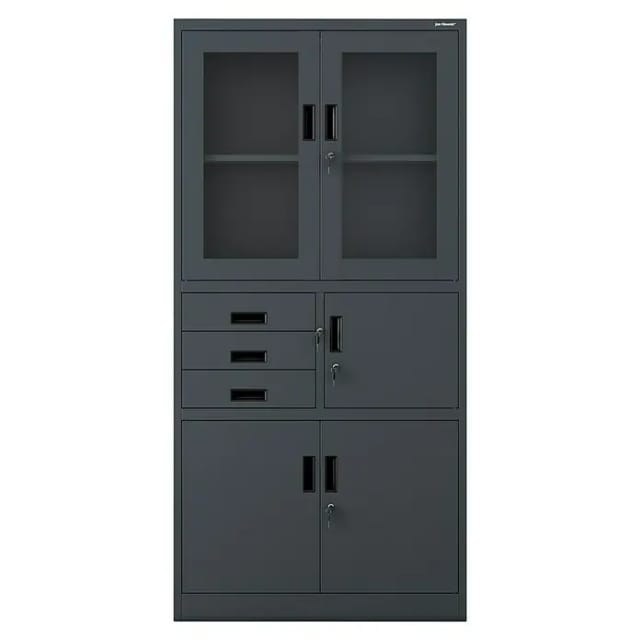 Jan Nowak C018S Aktenschrank Büroschrank Metallschrank Tresor Safe Geheimfach Flügeltüren Schubladen Pulverbeschichtung Stahlblech 185 cm x 90 cm x