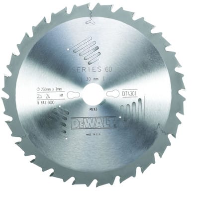 DeWalt Kreissägeblatt stat. 250/30 mm 24FZ