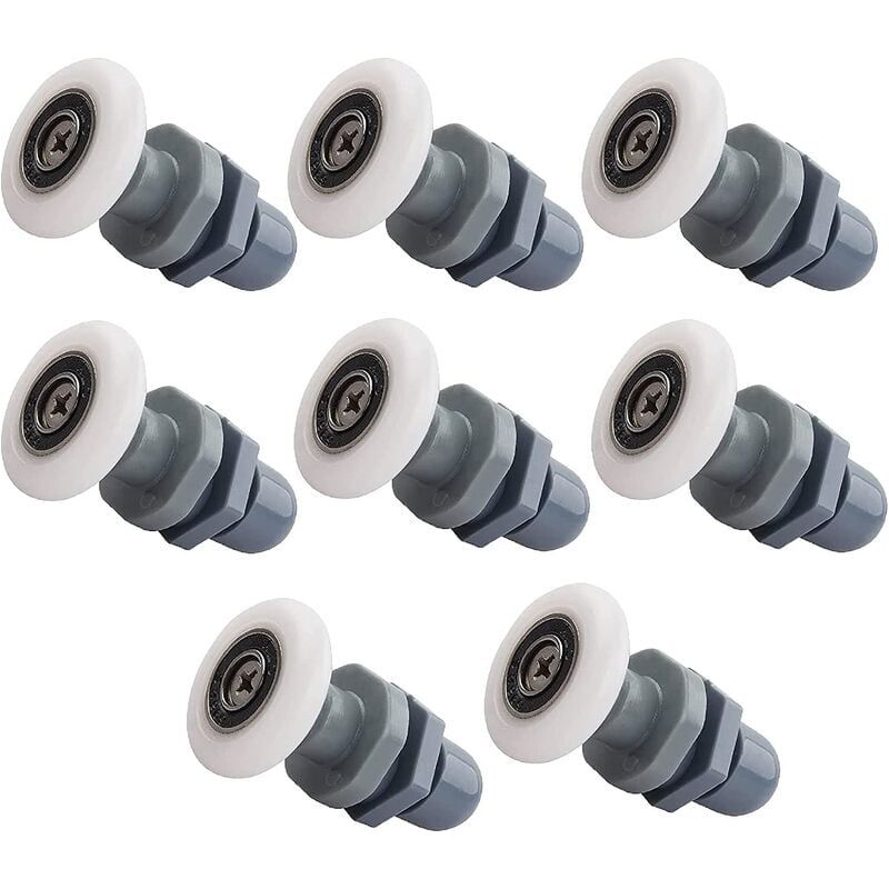 Drehrollen - 8 Stück Rollen Für Duschtüren, 25 Mm Duschrollen, Schiebetürrollen, Geeignet Für Glastüren Mit Einer Dicke Von Ca. 4 Bis 6 Mm, (k2048)