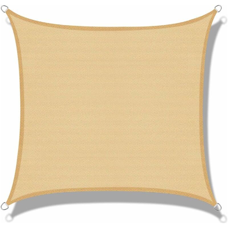Rechteckiges 3 X 3 M Sand-sonnensegel (hdpe) – Uv-schutz Für Terrasse, Camping, Außenbereich, Garten