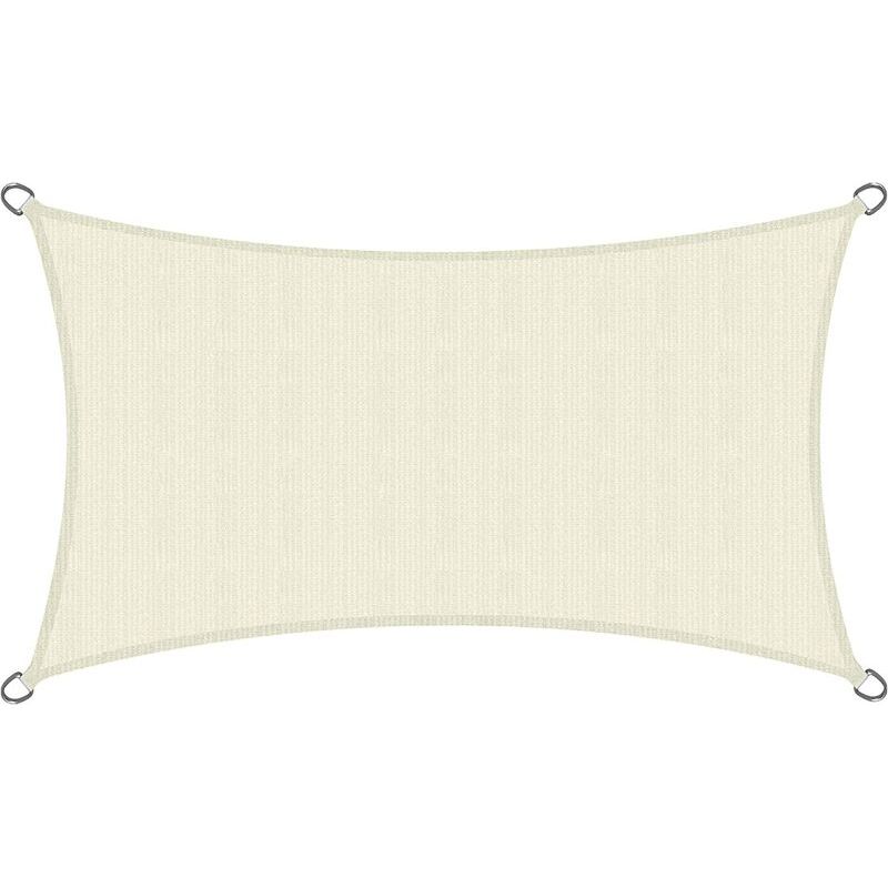 Sonnensegel 300 X 200 Cm – Atmungsaktives Hdpe-gewebe – Creme – Rechteckiges Sonnensegel – Terrassensegel Mit Uv-schutz