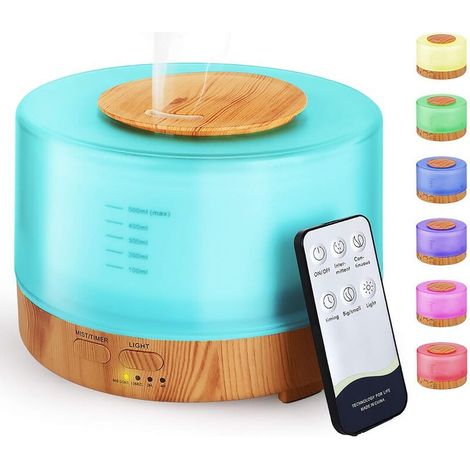 500-ml-diffusor Für Ätherische Öle Mit Bluetooth-lautsprecher, Leiser Ultraschall-luftbefeuchter Mit Kaltnebel, Elektrischer Aromaduftfunktion, 7 Farben Und App Für Büro Und Spa