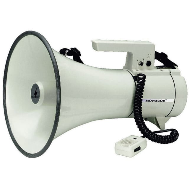 Monacor TM-35 Megaphon mit Handmikrofon, mit Haltegurt, integrierte Sounds