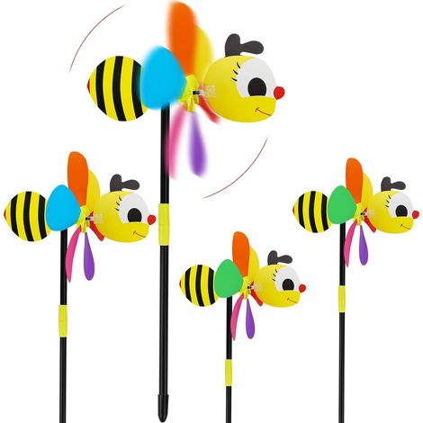 4-teiliges Windmühlen-set Mit Tiermotiven, 3d-drehturbine, Für Balkone/terrassen/gärten, Dekoration